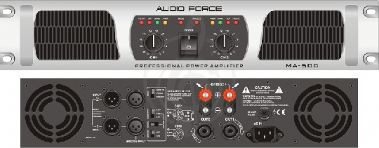 Аналоговый усилитель мощности Audio Force MA-500 Усилитель мощности 2х500 Вт/8 Oм, 2х850 Вт/4 Oм УЦЕНКА - фото 1