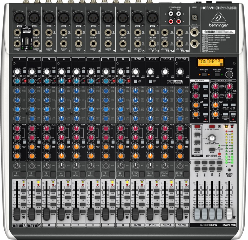 Аналоговый микшер BEHRINGER XENYX QX2442USB микшерный пульт - фото 1
