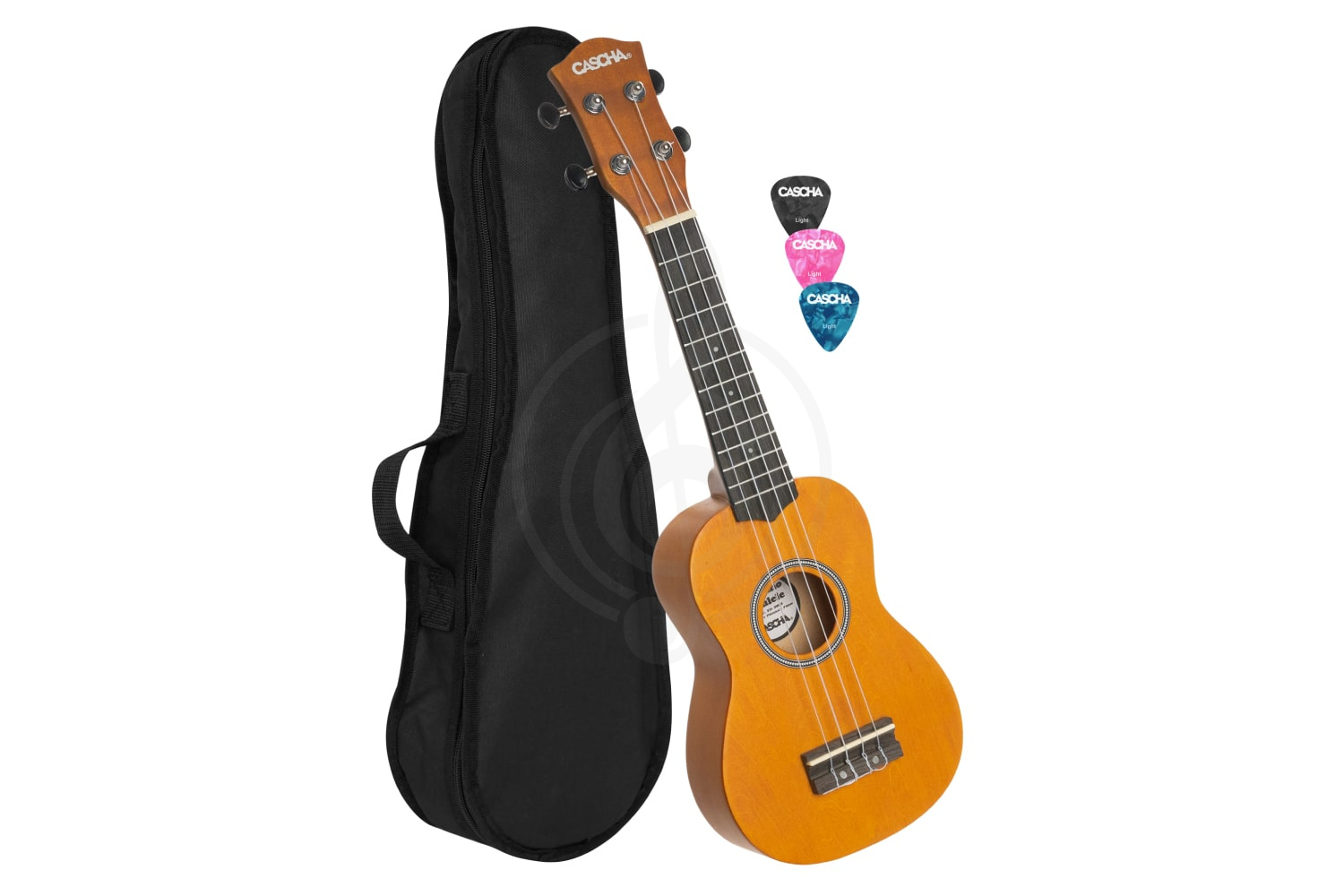 Укулеле сопрано Cascha HH-3964 Linden Series - Укулеле сопрано, с чехлом, желтый - фото 6