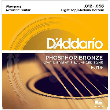 D'Addario EJ19 - Струны для гит.ак фосфорная бронза 12-56 - фото 1 Струны для акустической гитары D'Addario EJ19 - Струны для гит.ак фосфорная бронза 12-56 - фото 1