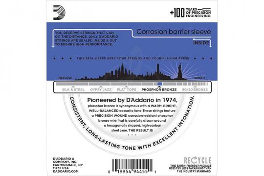 D'Addario EJ37 Phosphor Bronze - Комплект струн для 12-струнной гитары - фото 2 Струны для акустической гитары D'Addario EJ37 Phosphor Bronze - Комплект струн для 12-струнной гитары - фото 2