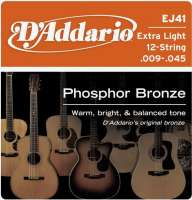 Изображение D'Addario EJ41 Струны для акустических гитар 12-стр. бронза, 9/9 - 45/26