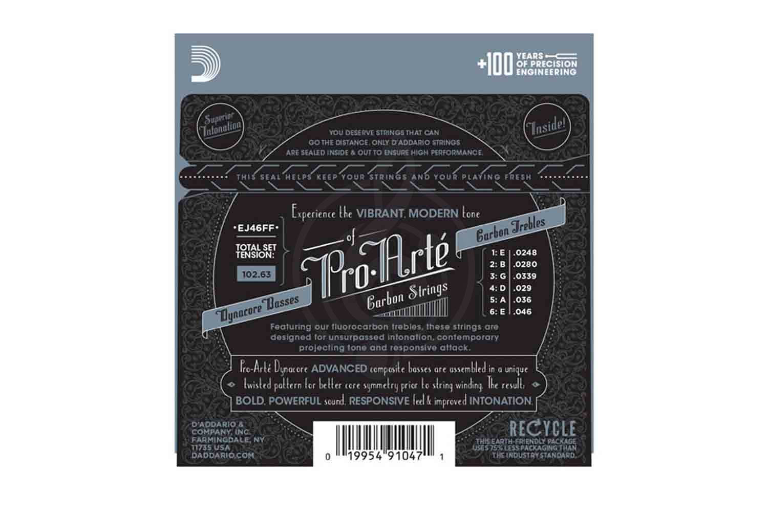Струны для классической гитары D'Addario EJ46FF Pro-Arte Carbon - Струны для классической гитары - фото 4