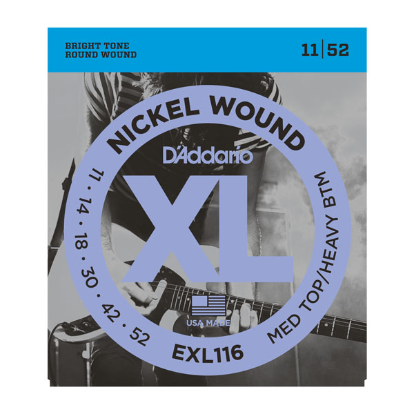 Струны для электрогитары D`Addario EXL116 XL NICKEL WOUND - Струны для электрогитары 11-52 - фото 1