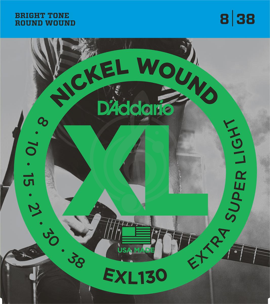 Струны для электрогитары D'Addario EXL130 Струны для электрогитары 8-38 - фото 1
