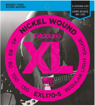 D'Addario EXL170-5 - Струны для 5-струнной бас-гитары 45-130 - фото 1 Струны для бас-гитары D'Addario EXL170-5 - Струны для 5-струнной бас-гитары 45-130 - фото 1
