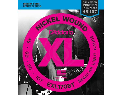 Струны для бас-гитары D'Addario EXL170BT - Струны БАС long 045-107 - фото 1