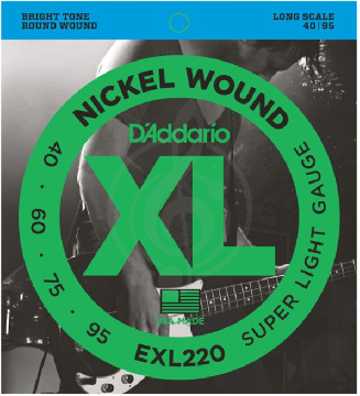 D'Addario EXL220 Струны для бас-гитары 40-95 - фото 1 Струны для бас-гитары D'Addario EXL220 Струны для бас-гитары 40-95 - фото 1