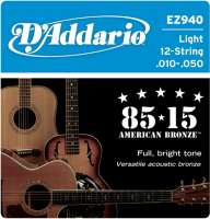 Изображение D'Addario EZ940 Струны для 12-ти струнной акустической гитары 10/10 - 50/26