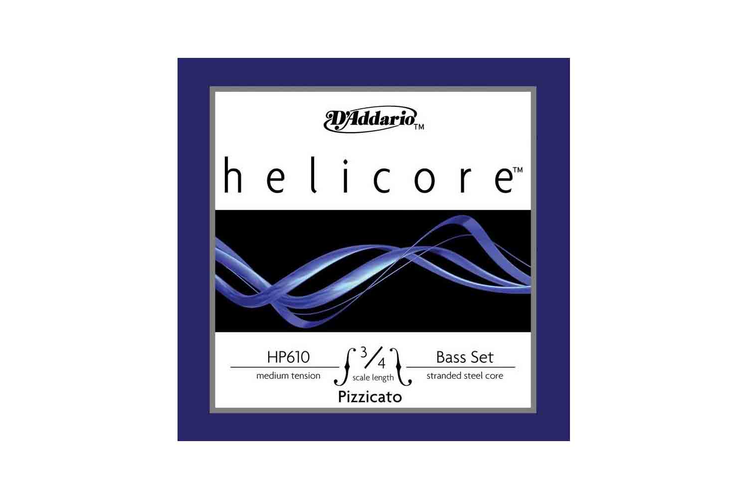 Струны для контрабаса D'Addario HP610-3/4M Helicore Pizzicato - Комплект струн для контрабаса 3/4 - фото 1