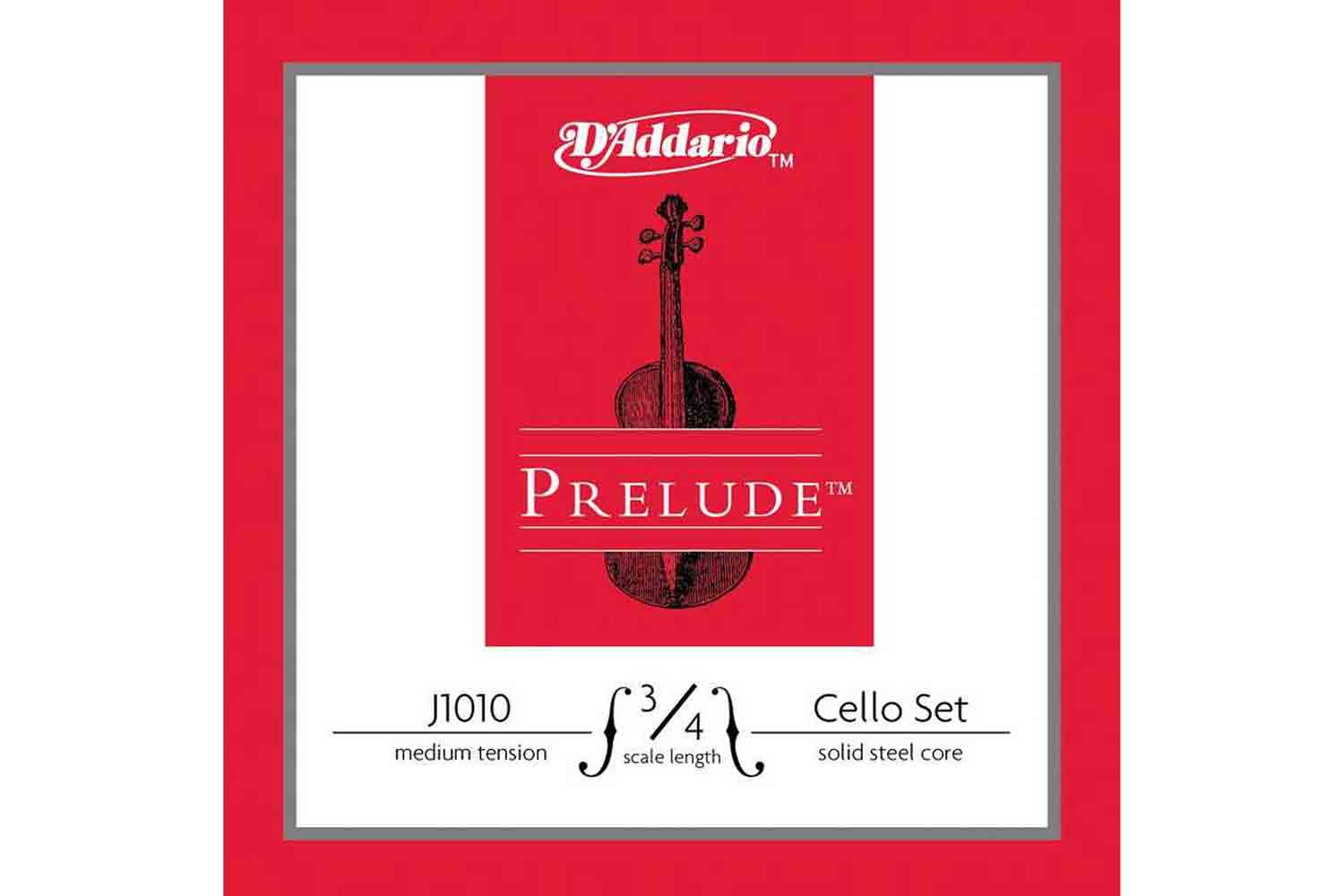  D`Addario J1010-3/4M Prelude Комплект струн для виолончели размером 3/4, среднее натяжение - фото 2