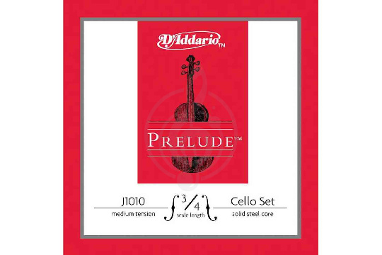  D`Addario J1010-3/4M Prelude Комплект струн для виолончели размером 3/4, среднее натяжение - фото 1
