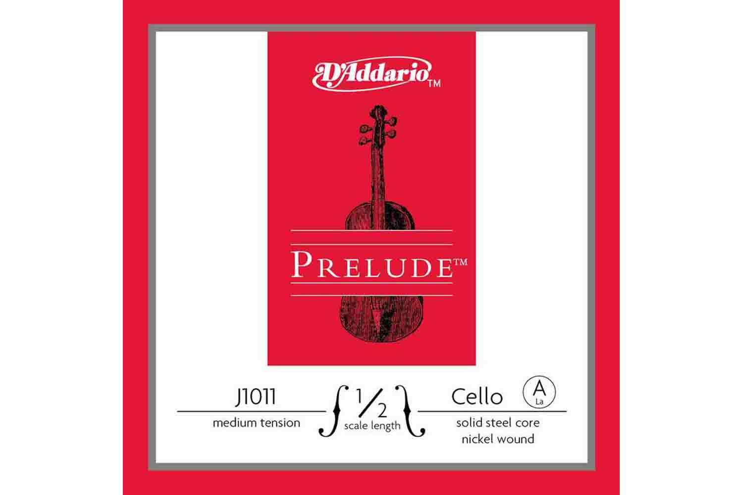  D'Addario J1011-1/2M-B10 Prelude - Отдельная струна A/Ля для виолончели 1/2, среднее натяжение - фото 1