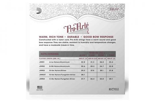 D'ADDARIO J59 3/4M Pro-Arte - Струны для виолончели - фото 2 D'ADDARIO J59 3/4M Pro-Arte - Струны для виолончели - фото 2