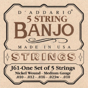 D'Addario J61 - струны для банджо, 5 String and Tenor Banjo/Medium/Nickel - фото 1 Струны для банджо D'Addario J61 - струны для банджо, 5 String and Tenor Banjo/Medium/Nickel - фото 1