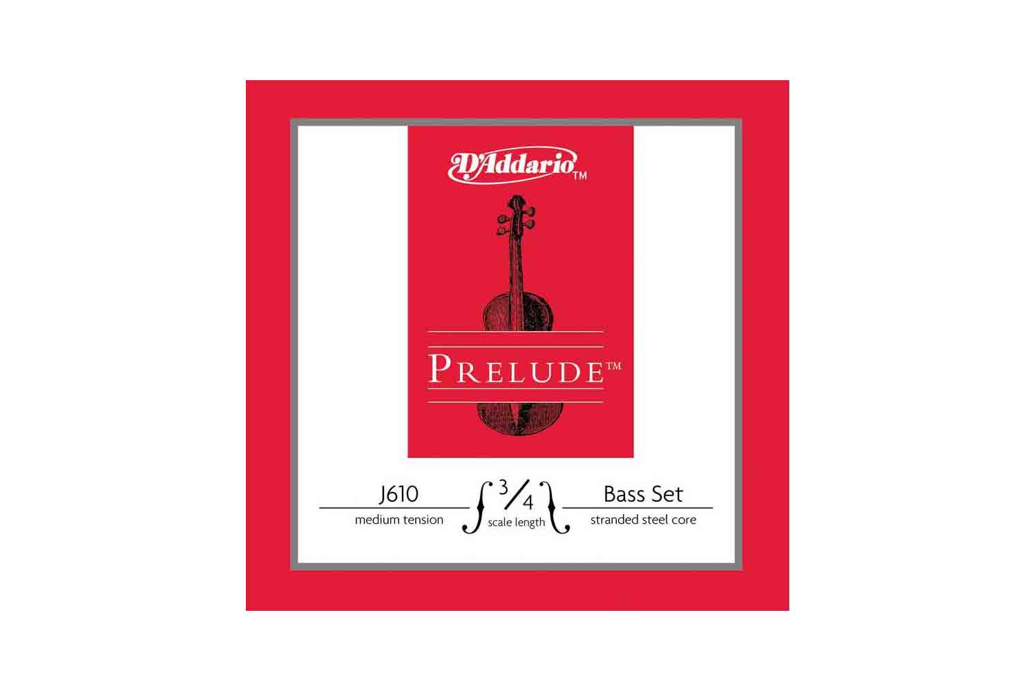 Струны для контрабаса D'Addario J610-3/4M Prelude - Комплект струн для контрабаса 3/4 - фото 1