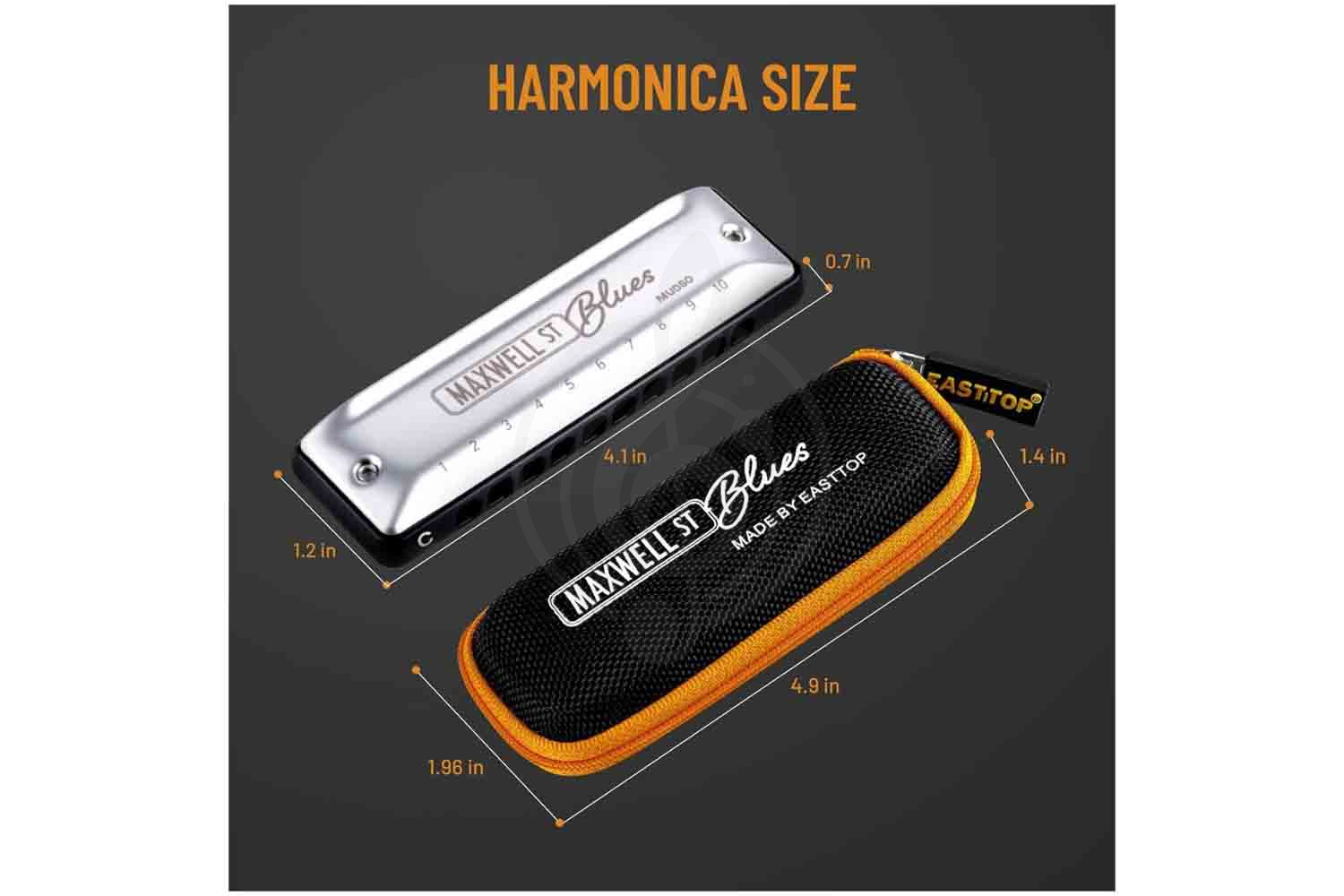 Диатоническая губная гармошка EASTTOP MS030 A (Maxwell ST) - Диатоническая губная гармошка - фото 10