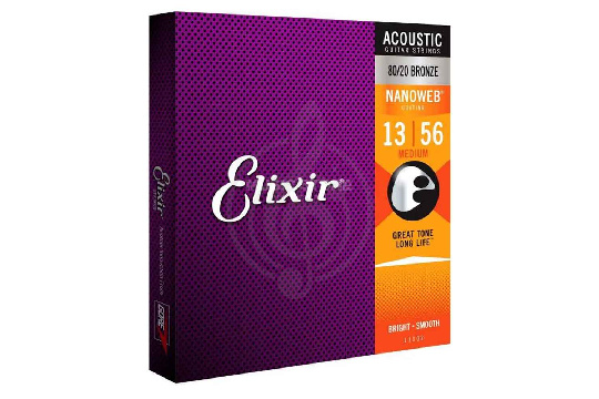 ELIXIR 11102 NanoWeb Medium - Струны для акустической гитары - фото 1 Струны для акустической гитары ELIXIR 11102 NanoWeb Medium - Струны для акустической гитары - фото 1