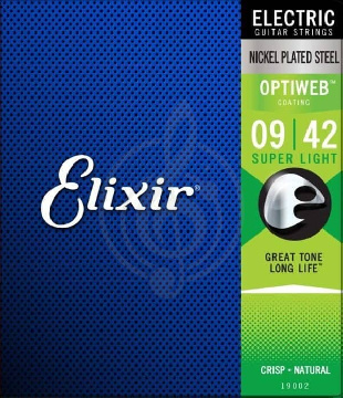 Elixir Super light 9-42 19002 Optiweb - Комплект струн для электрогитары - фото 1 Струны для электрогитары Elixir Super light 9-42 19002 Optiweb - Комплект струн для электрогитары - фото 1