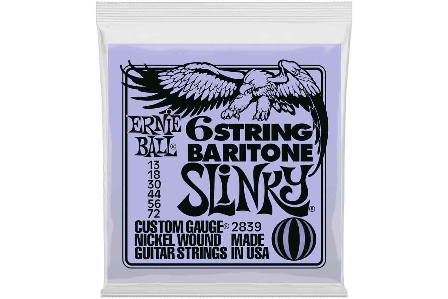 Струны для электрогитары Ernie Ball 2839 струны для баритона 13-72 - фото 1