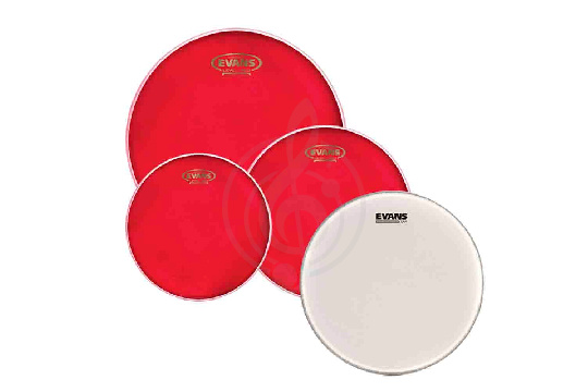 Evans EPP-HRUV1-F Hydraulic Red Fusion - Набор пластиков для малого и том барабана 10, 12, 14"+14" - фото 1 Пластик в комплекте Evans EPP-HRUV1-F Hydraulic Red Fusion - Набор пластиков для малого и том барабана 10, 12, 14"+14" - фото 1