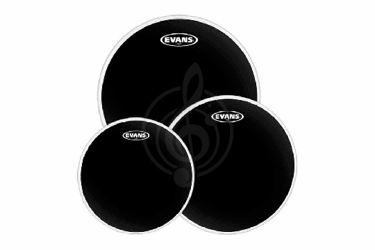 Пластик в комплекте Evans ETP-CHR-R Black Chrome Rock - Набор пластика для том барабана 10", 12", 16" - фото 1