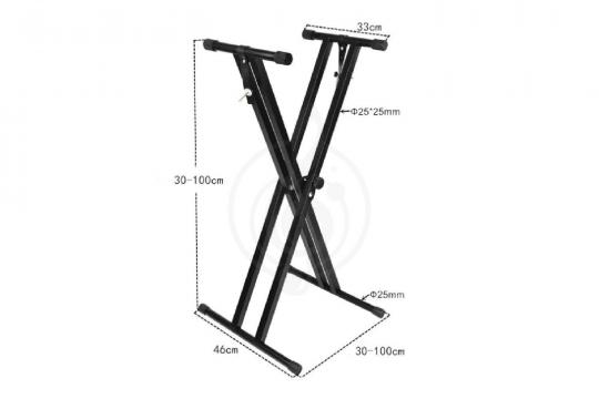 Стойка для синтезатора Flanger FM-802 - Стойка для клавишных инструментов, Х-образная, двойная - фото 3