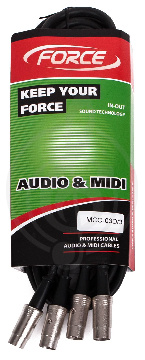 FORCE MCC-03D/3 - сдвоенный MIDI шнур: 2 x DIN 5PIN ---2 x DIN 5PIN, длина 3 метра - фото 1 Кабель MIDI FORCE MCC-03D/3 - сдвоенный MIDI шнур: 2 x DIN 5PIN ---2 x DIN 5PIN, длина 3 метра - фото 1