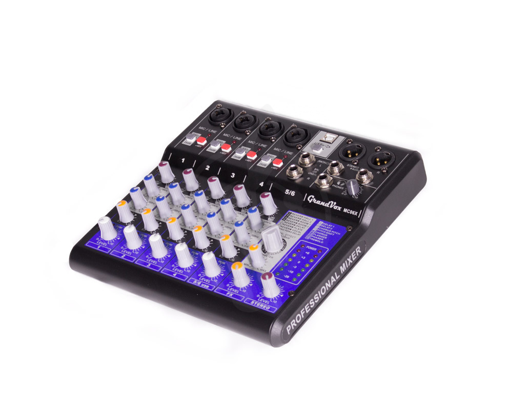 Аналоговый микшер GrandVox MC-06X USB Микшерный пульт аналоговый - фото 2
