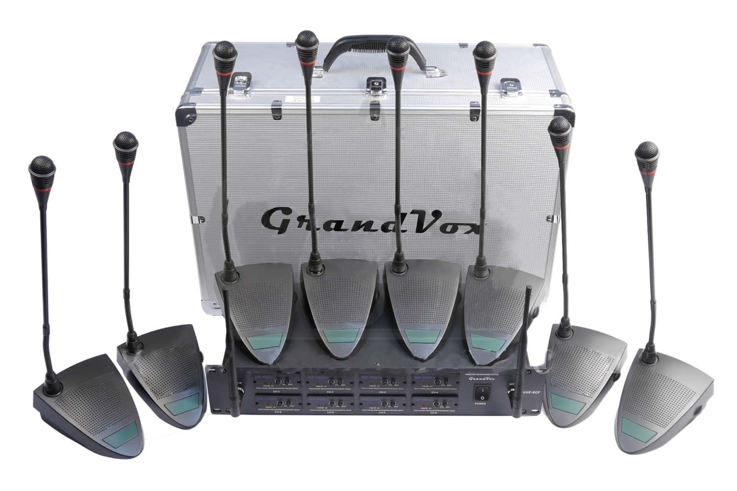 Беспроводная конференц-система GrandVox UHF-8CF конференц радиосистема на 8 микр - фото 1