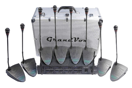Беспроводная конференц-система GrandVox UHF-8CF конференц радиосистема на 8 микр - фото 1