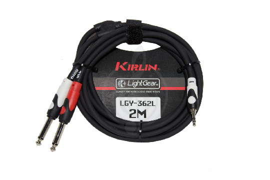 Y-кабель Kirlin LGY-362L 2M BK - кабель соединительный 3.5мм Jack m - 2x 1/4" Jack m, черный - фото 1