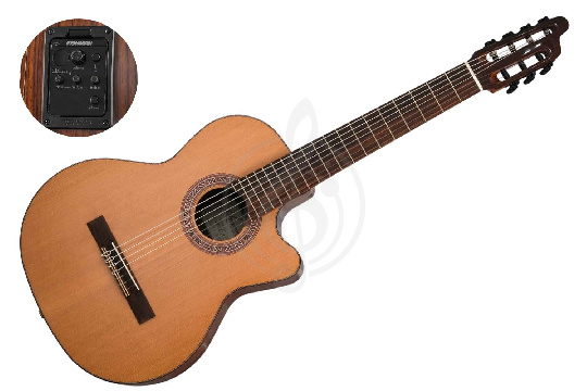 Классическая гитара 4/4 Kremona F65CW-7S-VE Performer Series Fiesta - Электро-акустическая 7-струн. класс. гитара - фото