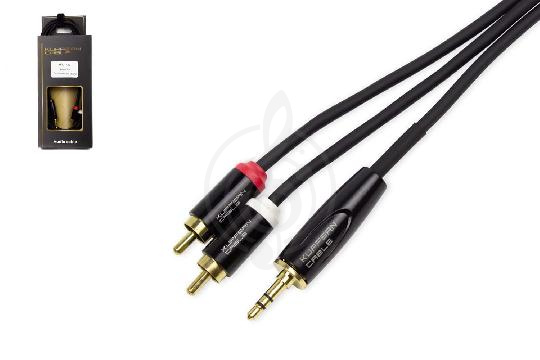 Y-кабель KUPFERN KFYC18 3M - Шнур аудио  2xRCA папа - mini Jack 1/8 стерео - фото 1