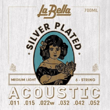 La Bella 700ML Medium Light Комплект посеребренных струн для акустической гитары - фото 1 Струны для акустической гитары La Bella 700ML Medium Light Комплект посеребренных струн для акустической гитары - фото 1
