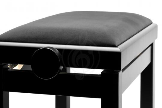 Банкетка Lutner NK-02BM - Банкетка с подъёмным механизмом, черная, матовая, велюр - фото 3