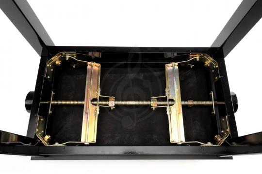 Банкетка Lutner NK-02BM - Банкетка с подъёмным механизмом, черная, матовая, велюр - фото 4