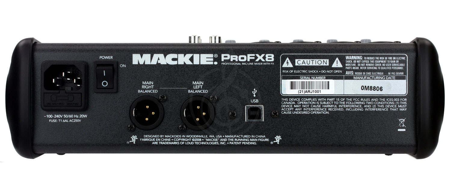 Аналоговый микшер MACKIE ProFX8 8-канальный микшер с процессором эффектов и USB для подключения к ПК - фото 3