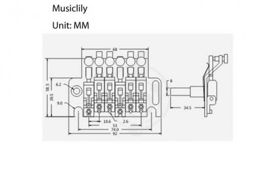  Musiclily M212 - Бридж тремоло(Floyd Rose) - фото 2