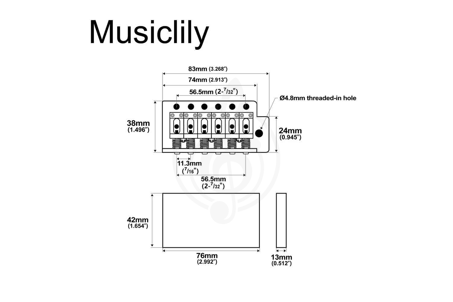  Musiclily MX1530CR - Бридж тремоло - фото 2