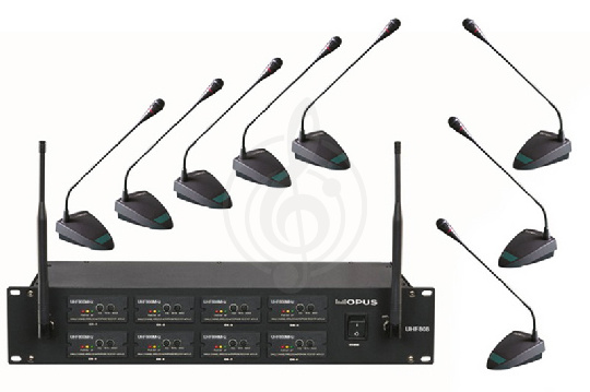 Беспроводная конференц-система OPUS UHF 808 радиосистема ручная с 8 конференц, микрофономи - фото 1