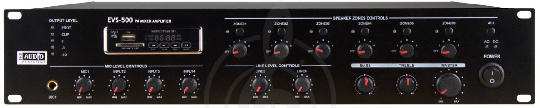 PROAUDIO EVS-500 трансляционный микшер-усилитель 500 Вт - фото 1 Трансляционный усилитель мощности PROAUDIO EVS-500 трансляционный микшер-усилитель 500 Вт - фото 1