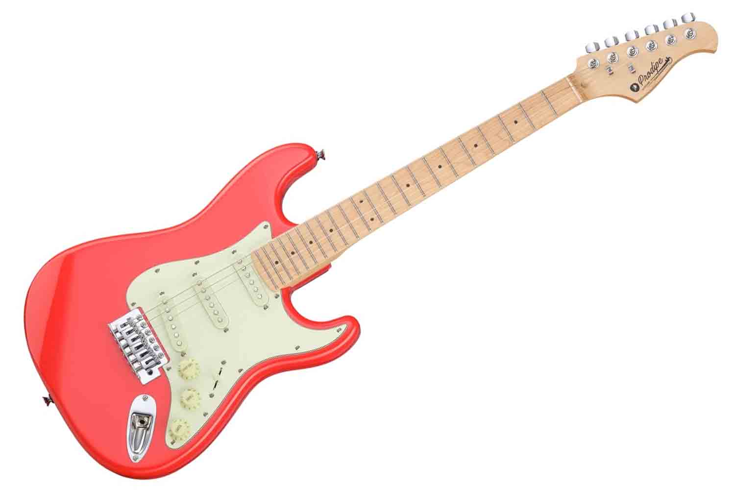 Электрогитара Stratocaster Prodipe JMFSTJUNIORFR - Электрогитара ST Junior уменьшенная, красная, с чехлом - фото 1