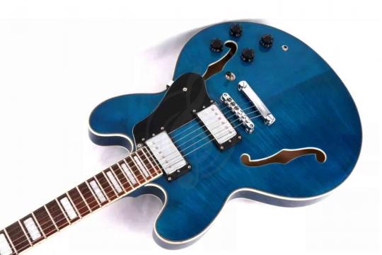 Smige S-G16-TBL - Электрогитара арктоп, синяя - фото 8 Полуакустическая электрогитара Smige S-G16-TBL - Электрогитара арктоп, синяя - фото 8