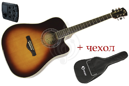 Трансакустическая гитара SOLISTA SG-D1P TA Sunburst - Транс-акустическая гитара - фото 1