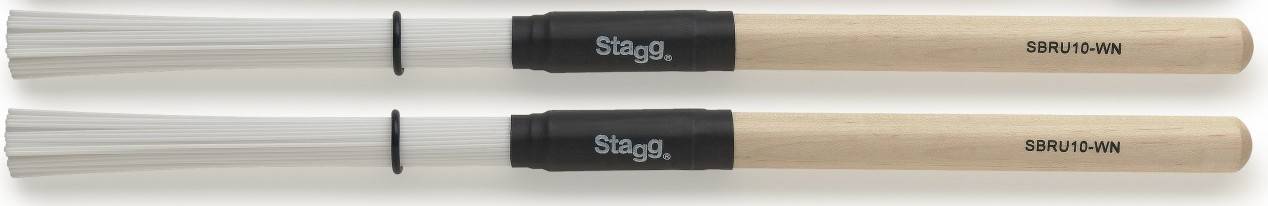 Щетки для барабанов STAGG SBRU10-WN - барабанные щётки нейлоновые - фото 1