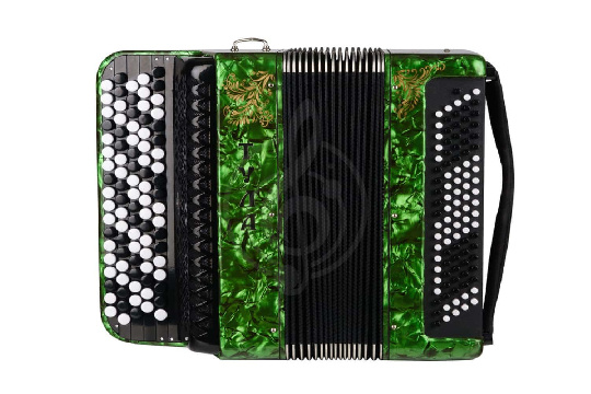  Тульская Гармонь BN-37-GR - Баян ученический двухголосный "Тула-209", 92/55х100-II, зеленый - фото 1