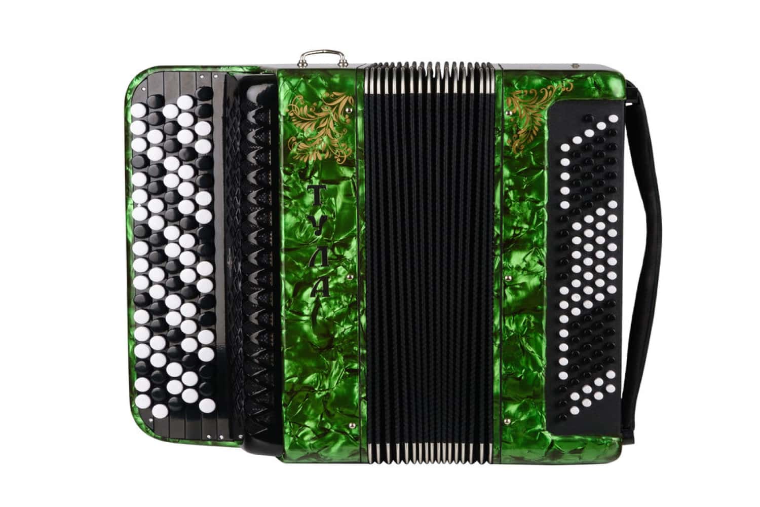  Тульская Гармонь BN-37-GR - Баян ученический двухголосный "Тула-209", 92/55х100-II, зеленый - фото 1