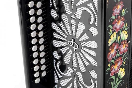 Гармонь Тульская гармонь - G-21-BK 301М 25х25-III с двумя ремнями, черная - фото 3