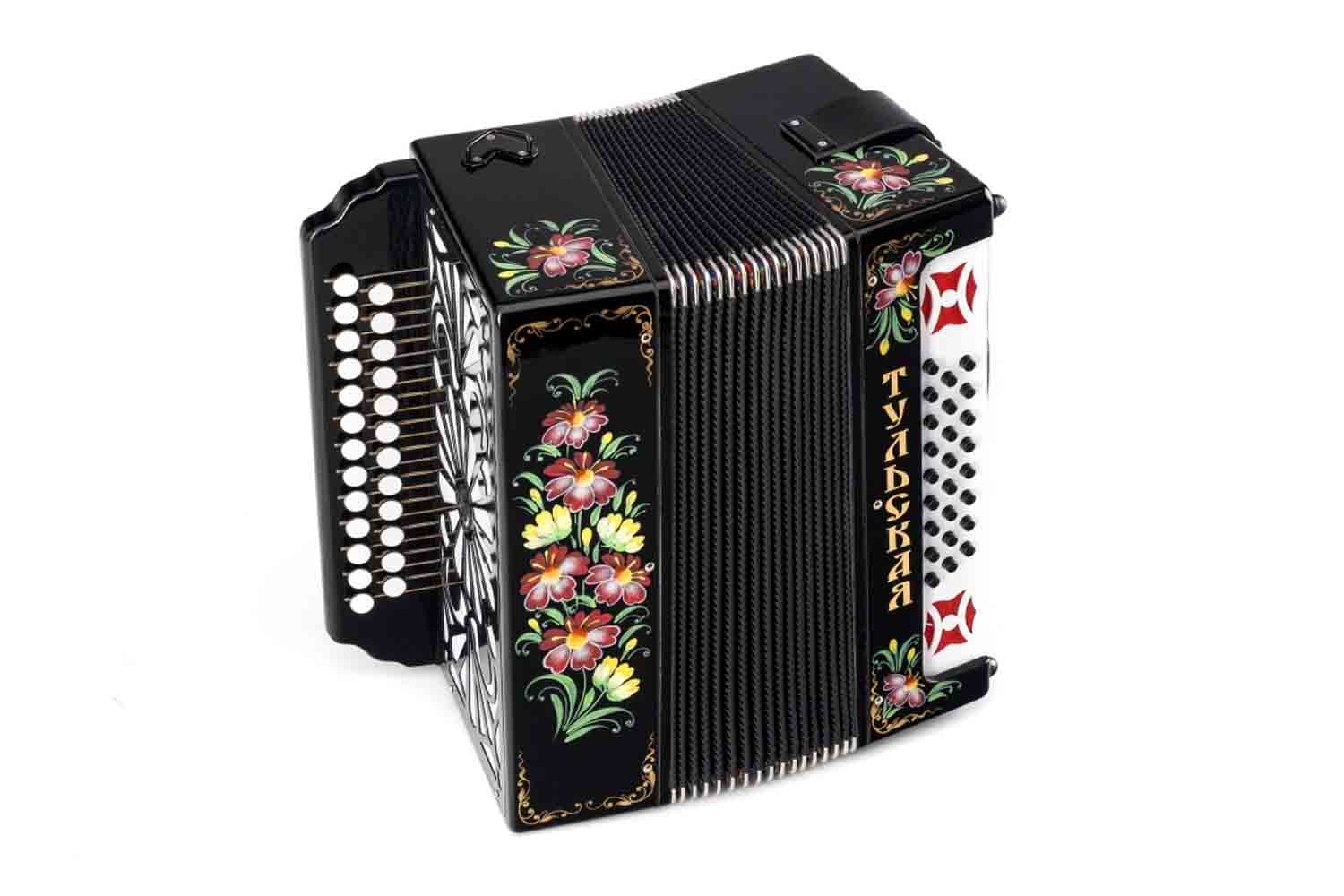 Гармонь Тульская гармонь - G-21-BK 301М 25х25-III с двумя ремнями, черная - фото 1